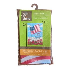 RED WHITE & BLOOM! FLOWER 12.5" X 18" GARDEN FLAG 27-3657-50 FLIP IT! RAIN SHINE